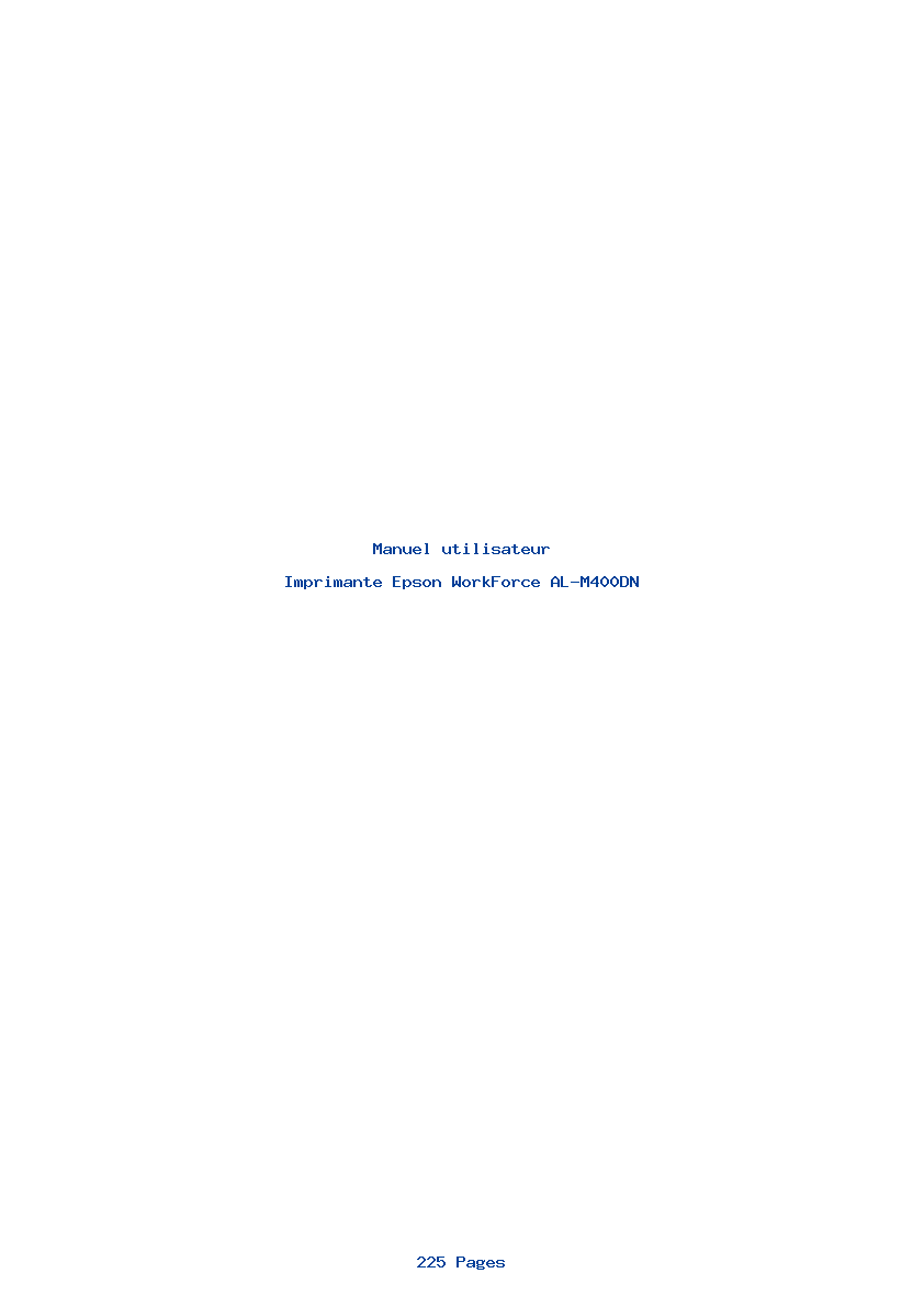 Page 1 de la notice Manuel utilisateur Epson WorkForce AL-M400DN
