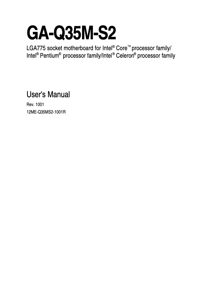 Página 1 del manual Manual de usuario Gigabyte GA-Q35M-S2