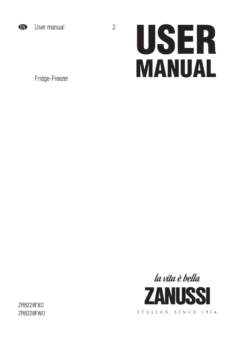 Page 1 de la notice Manuel utilisateur Zanussi ZRB 228 FXO