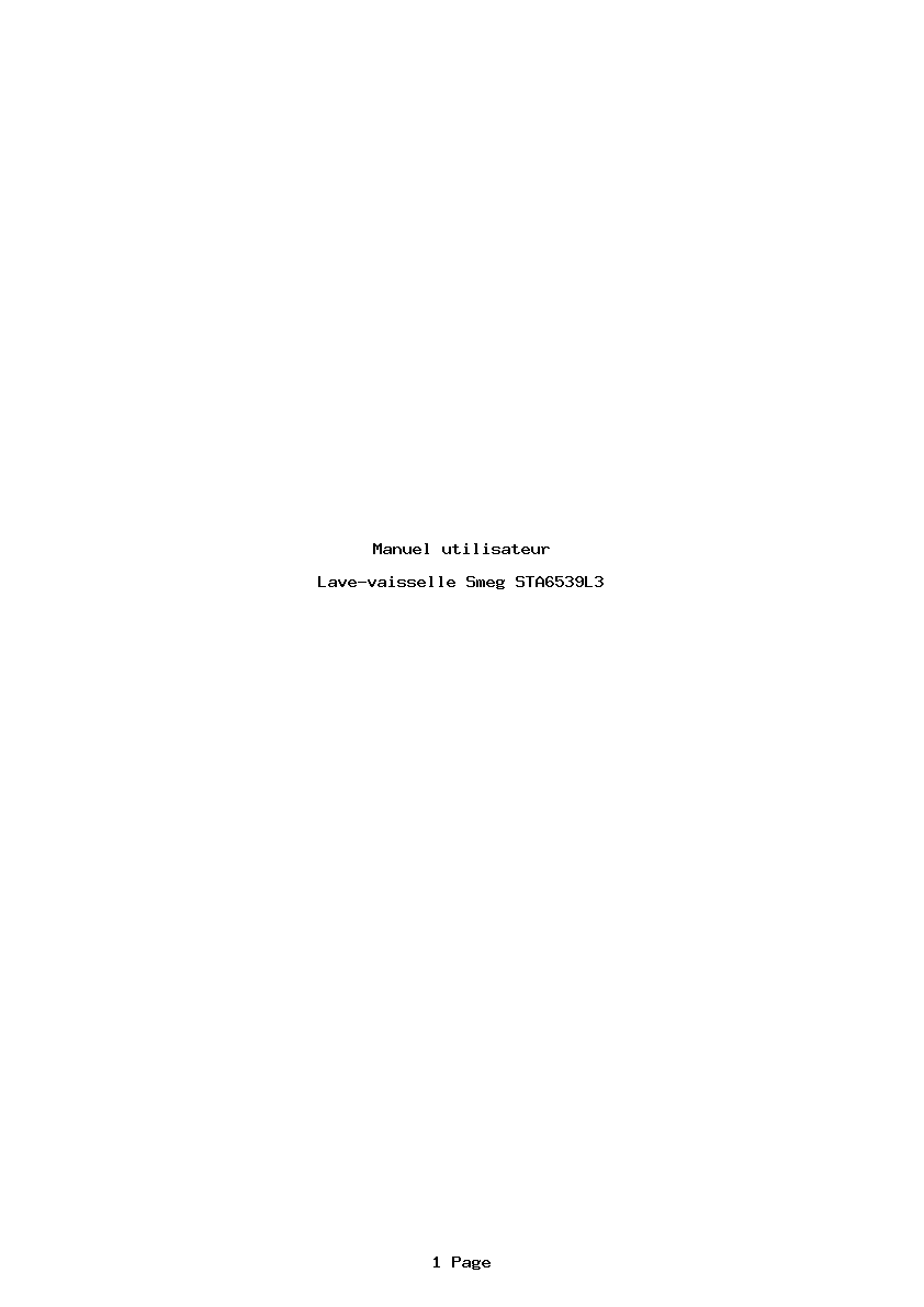 Page 1 de la notice Manuel utilisateur Smeg STA6539L3