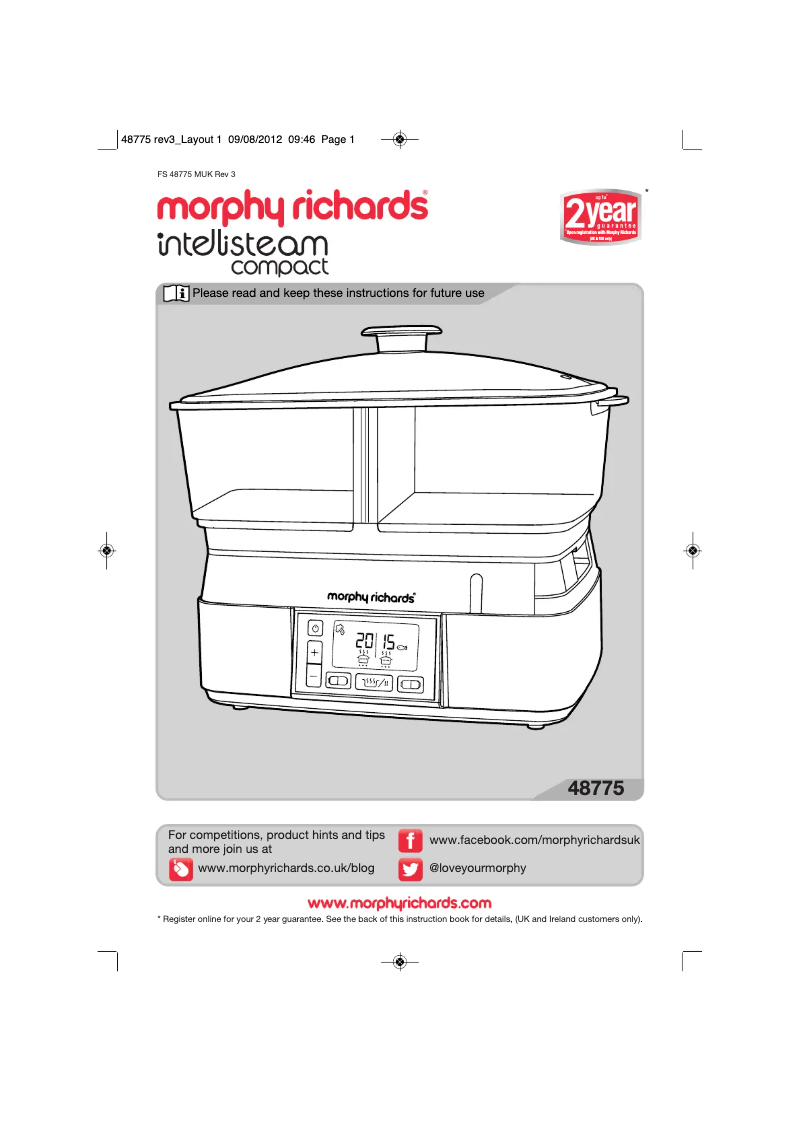 Page 1 de la notice Manuel utilisateur Morphy Richards 48775
