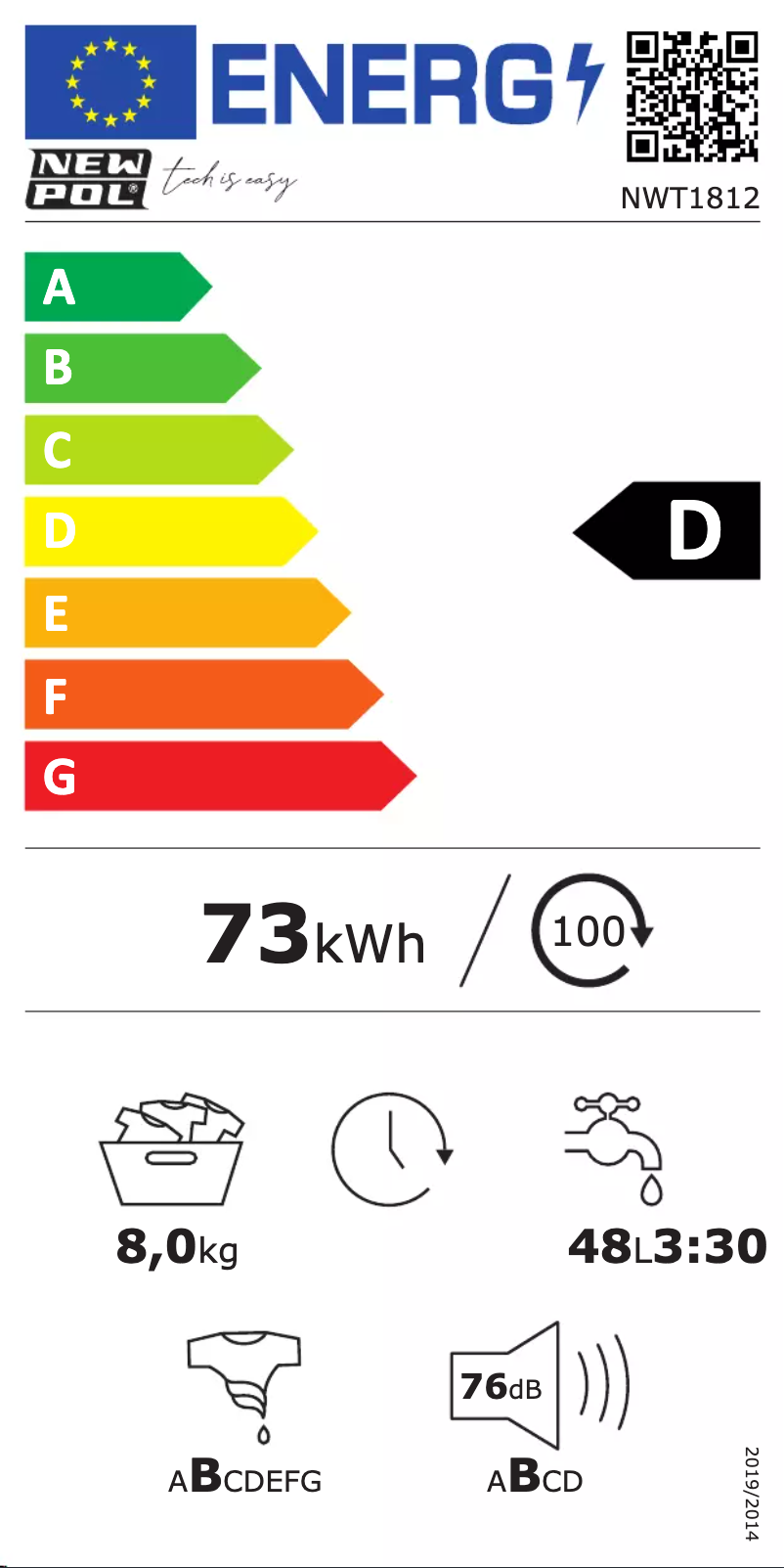 Page 1 de la notice Manuel utilisateur New Pol NWT1812