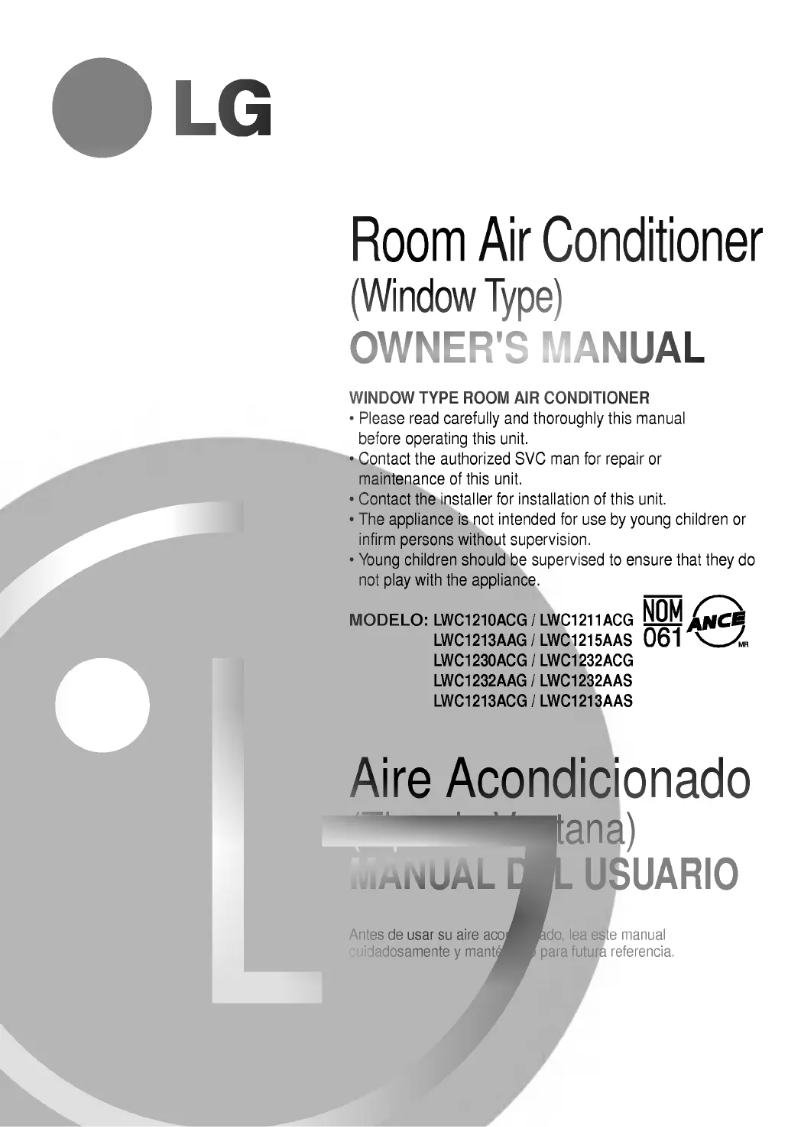 Page 1 de la notice Manuel utilisateur LG LWC1213AAS