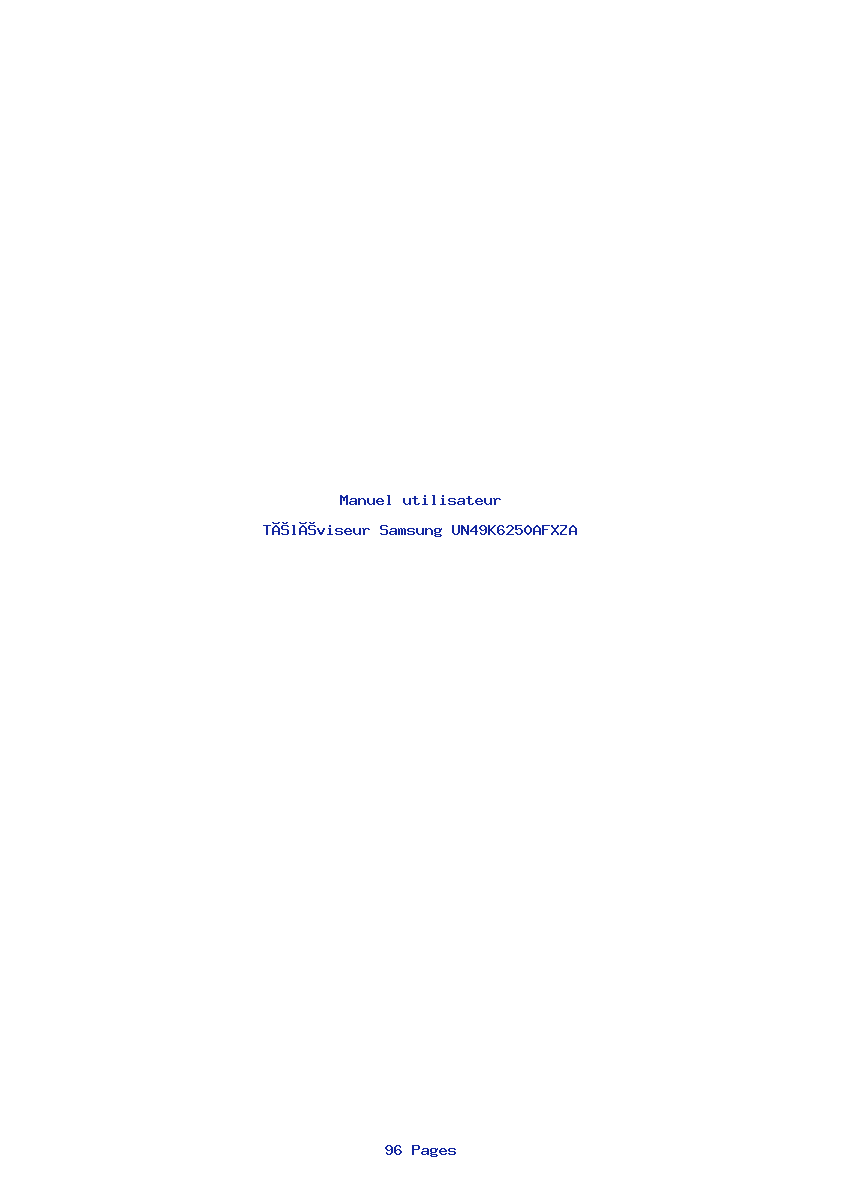 Page 1 de la notice Manuel utilisateur Samsung UN49K6250AFXZA