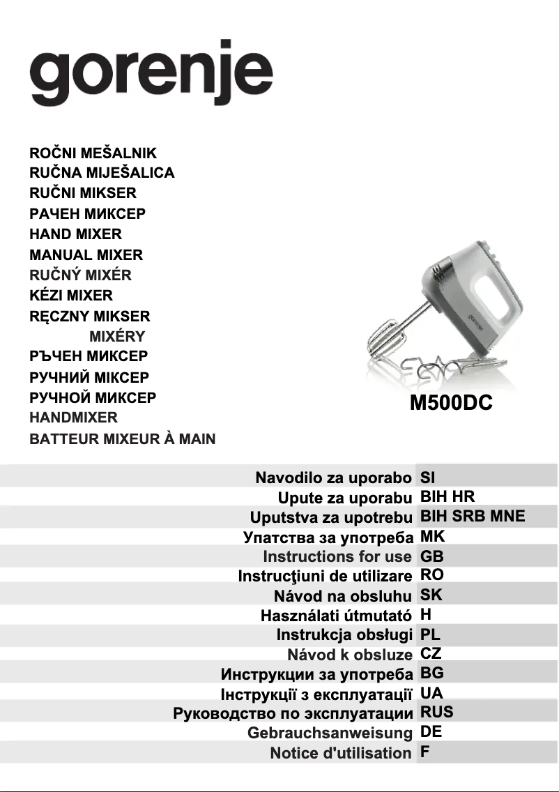 Image de la première page du manuel de l'appareil M500DC