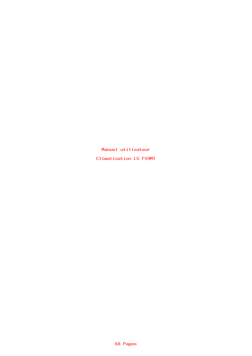 Page 1 de la notice Manuel utilisateur LG F09MT