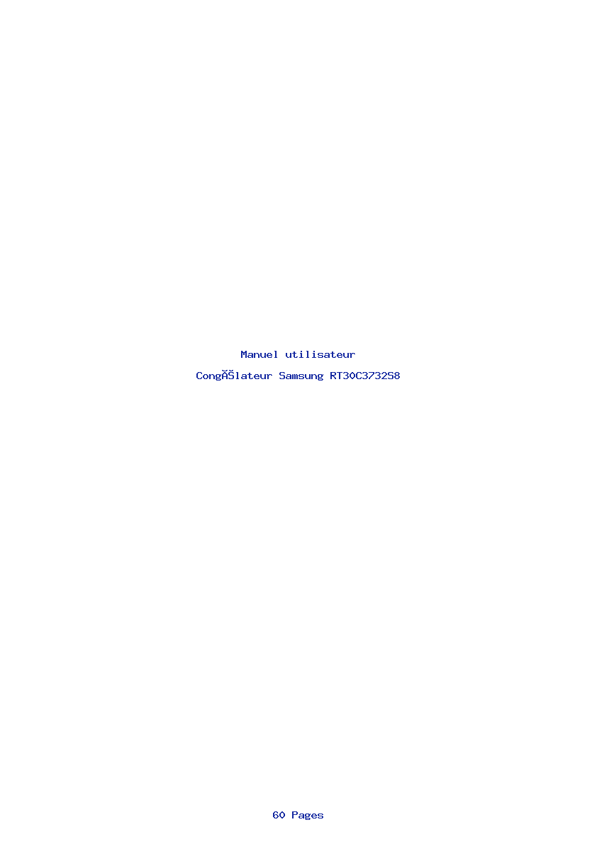 Page 1 de la notice Manuel utilisateur Samsung RT30C3732S8