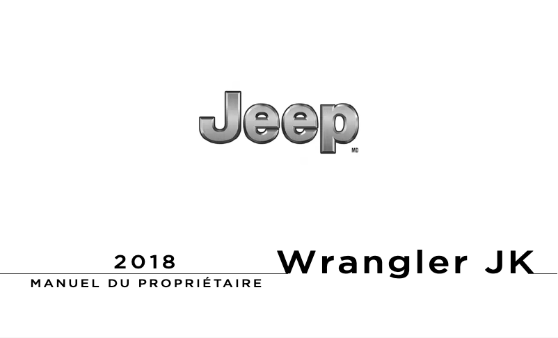 Image de la première page du manuel de l'appareil Wrangler JK (2018)