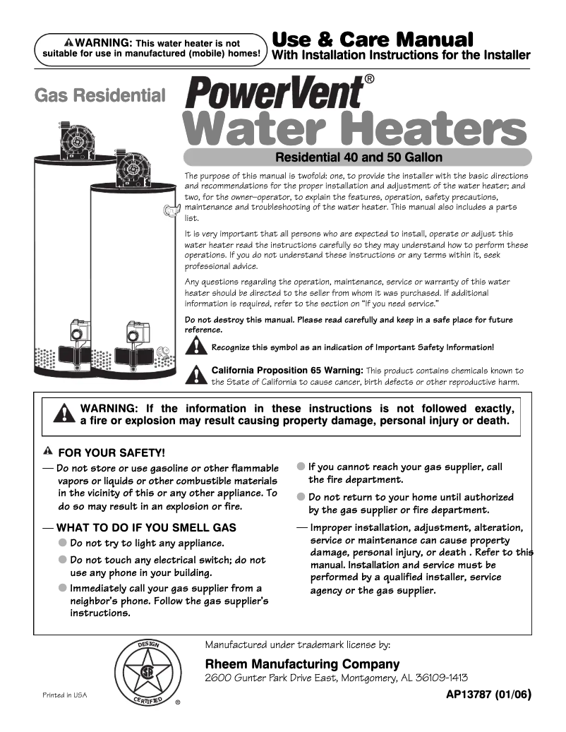 Página 1 del manual Guía de instalación GE GG50T06PVJ