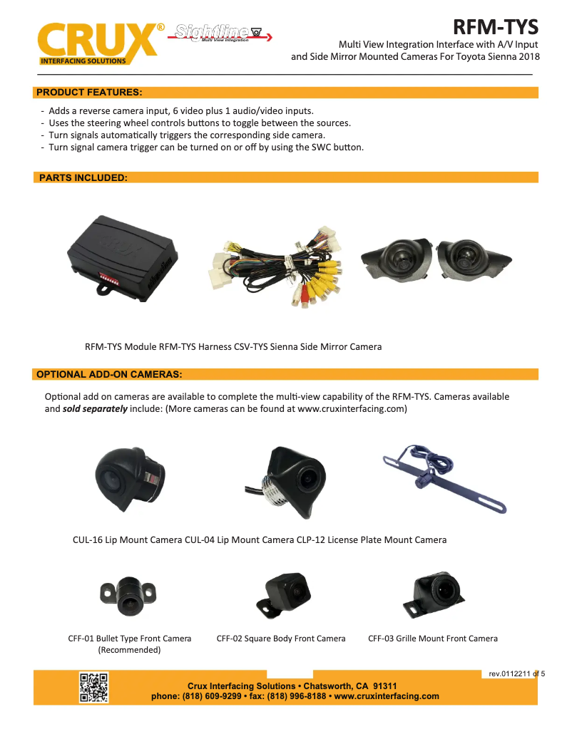 Página 1 del manual Manual de usuario CRUX RFM-TYS
