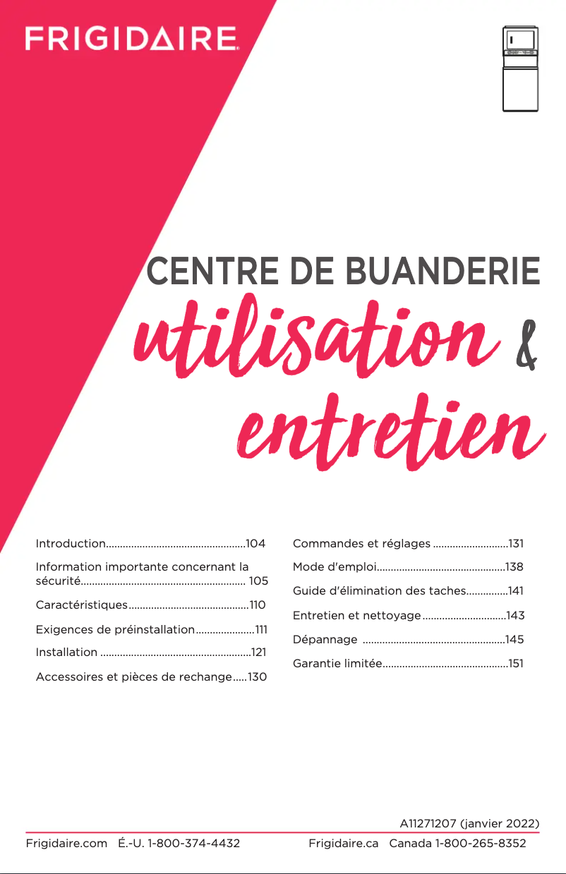 Página 1 del manual Manual de usuario Frigidaire FLCG7522AW