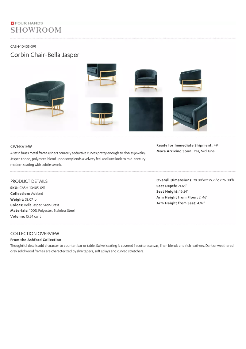 Page 1 de la notice Manuel utilisateur Four Hands CASH-10405-091