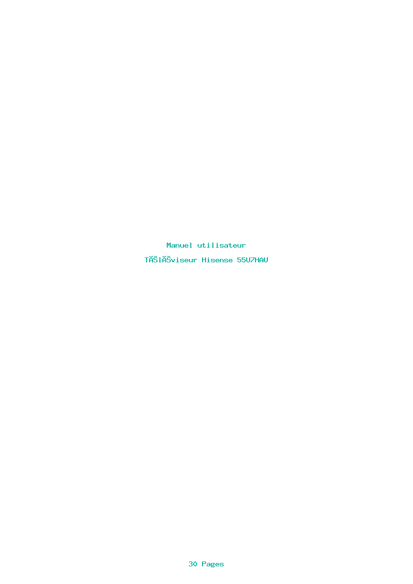 Page 1 de la notice Manuel utilisateur Hisense 55U7HAU
