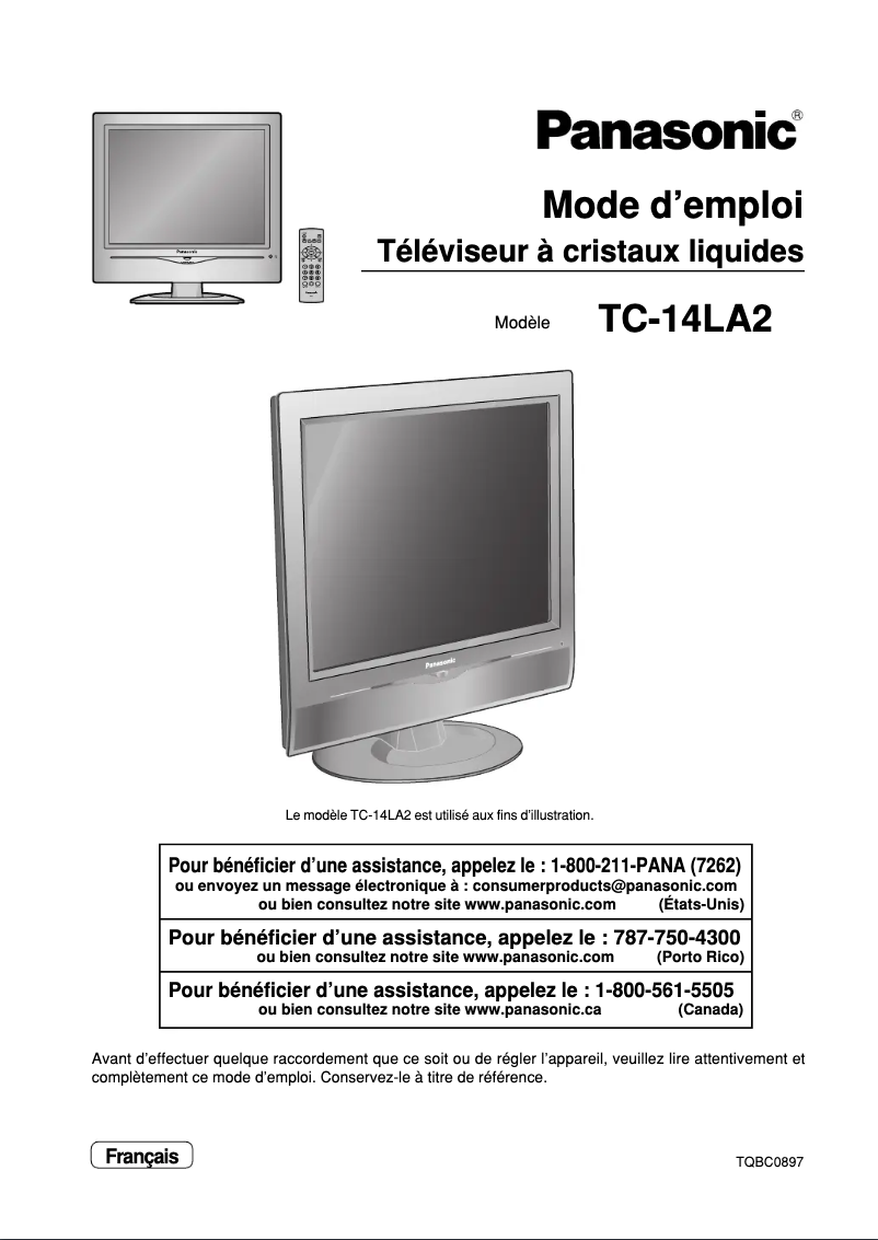 Page 1 of the manual User Manual Panasonic TC-14LA2D