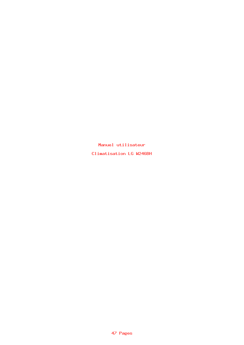 Page 1 de la notice Manuel utilisateur LG W246BH