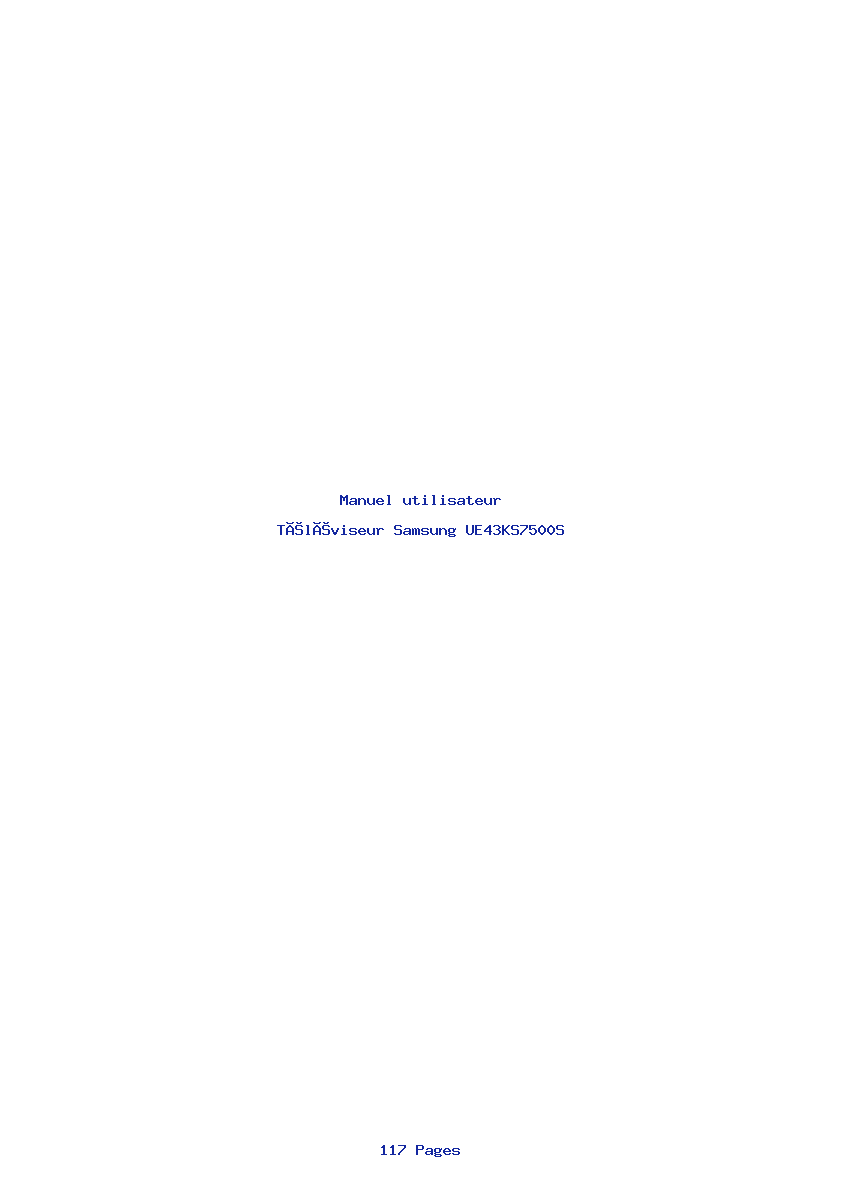 Page 1 de la notice Manuel utilisateur Samsung UE43KS7500S