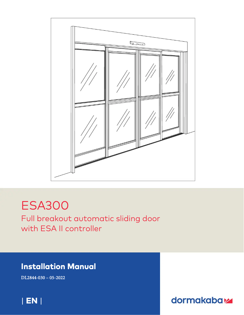 Page 1 of the manual User Manual Dormakaba ESA 300