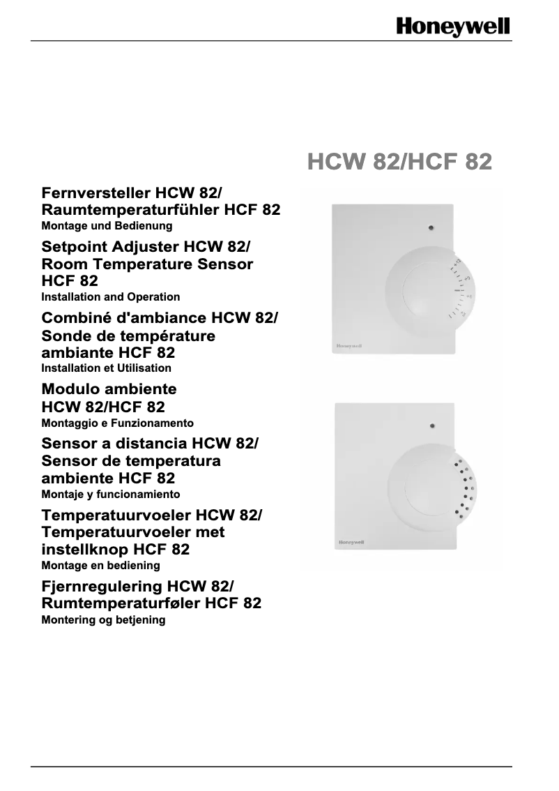 Page 1 de la notice Manuel utilisateur Honeywell HCW 82