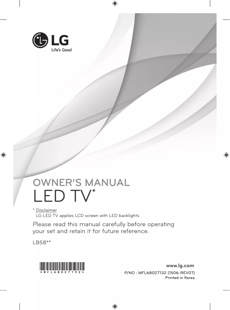 Page 1 de la notice Manuel utilisateur LG 65LB5840