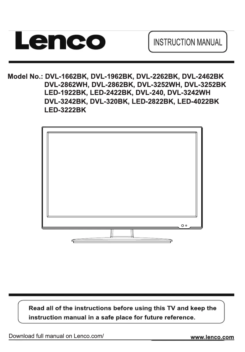 Page 1 of the manual User Manual Lenco DVL-3242