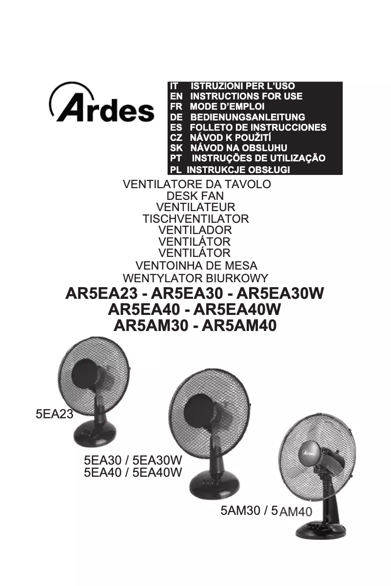 Page 1 de la notice Manuel utilisateur Ardes AR5EA30