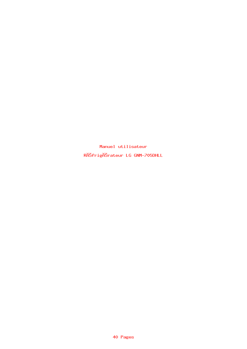 Page 1 de la notice Manuel utilisateur LG GNM-705DHLL