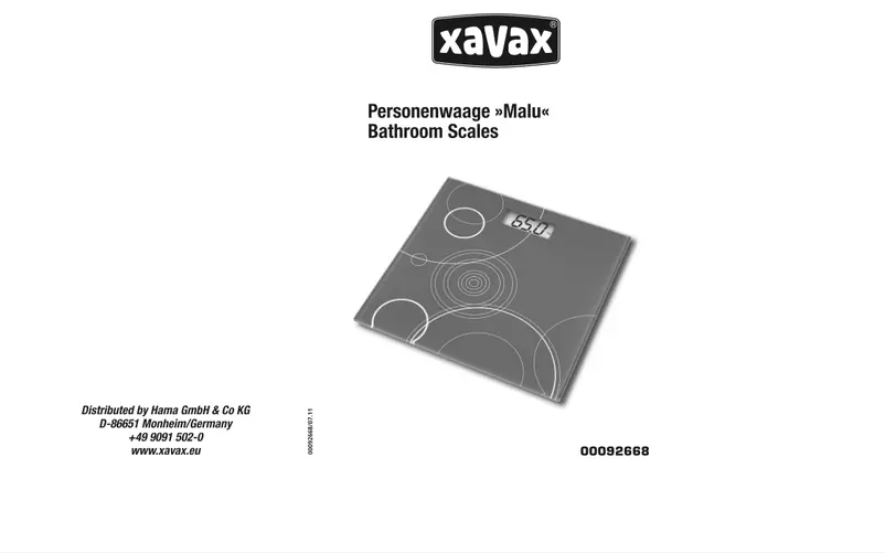 Page 1 de la notice Manuel utilisateur Xavax Malu