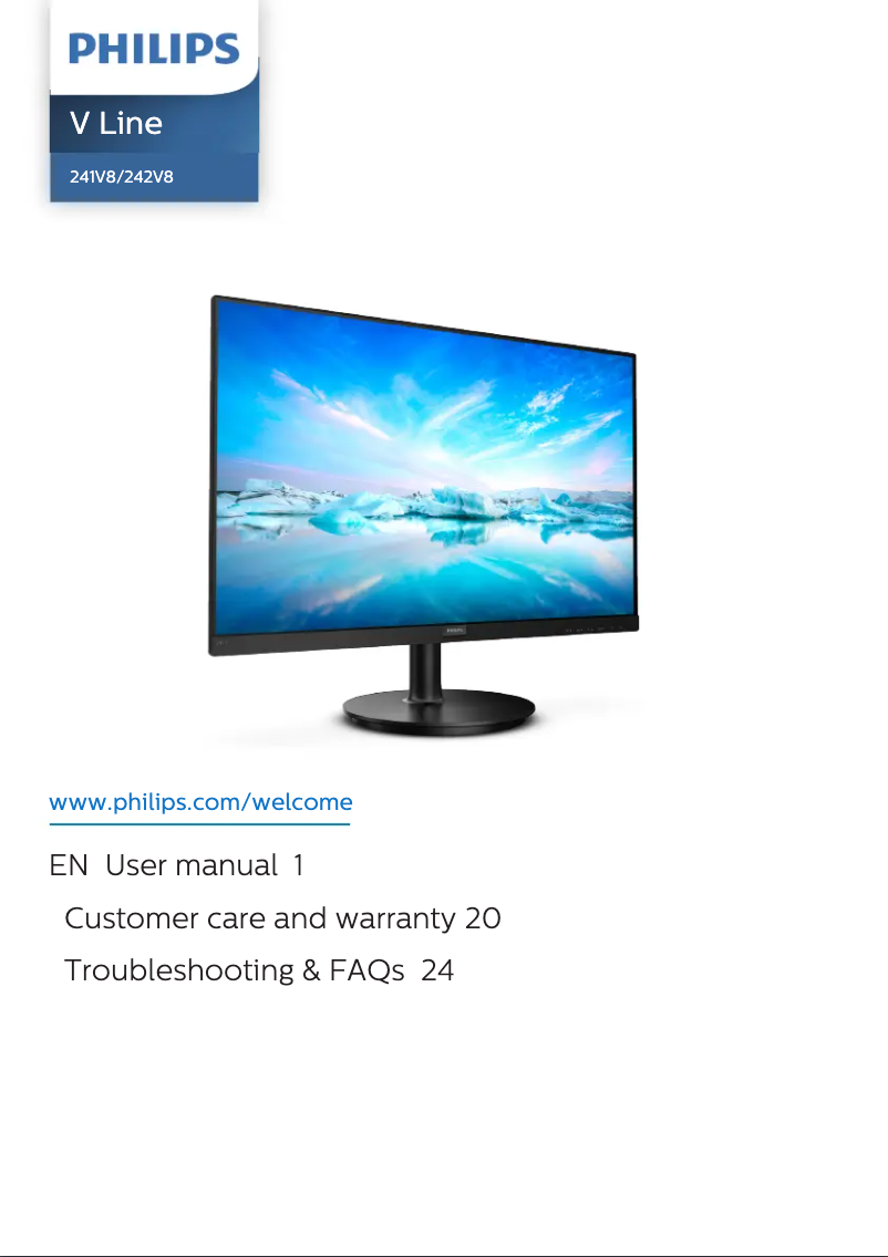 Page n°1 - Manuel utilisateur Philips V Line 241V8LA