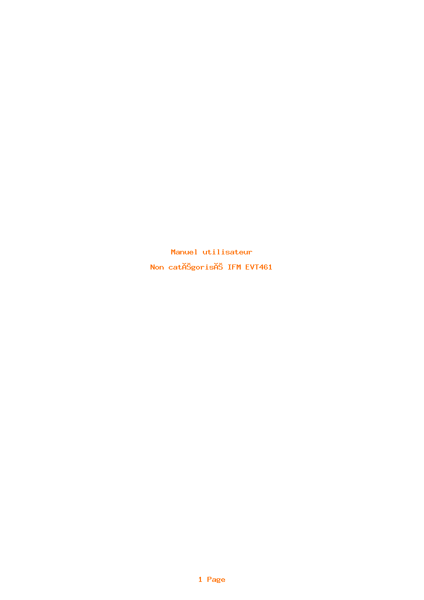 Page 1 de la notice Manuel utilisateur IFM EVT461