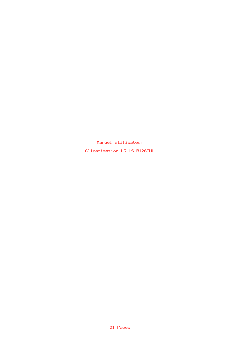Page 1 de la notice Manuel utilisateur LG LS-R126CUL