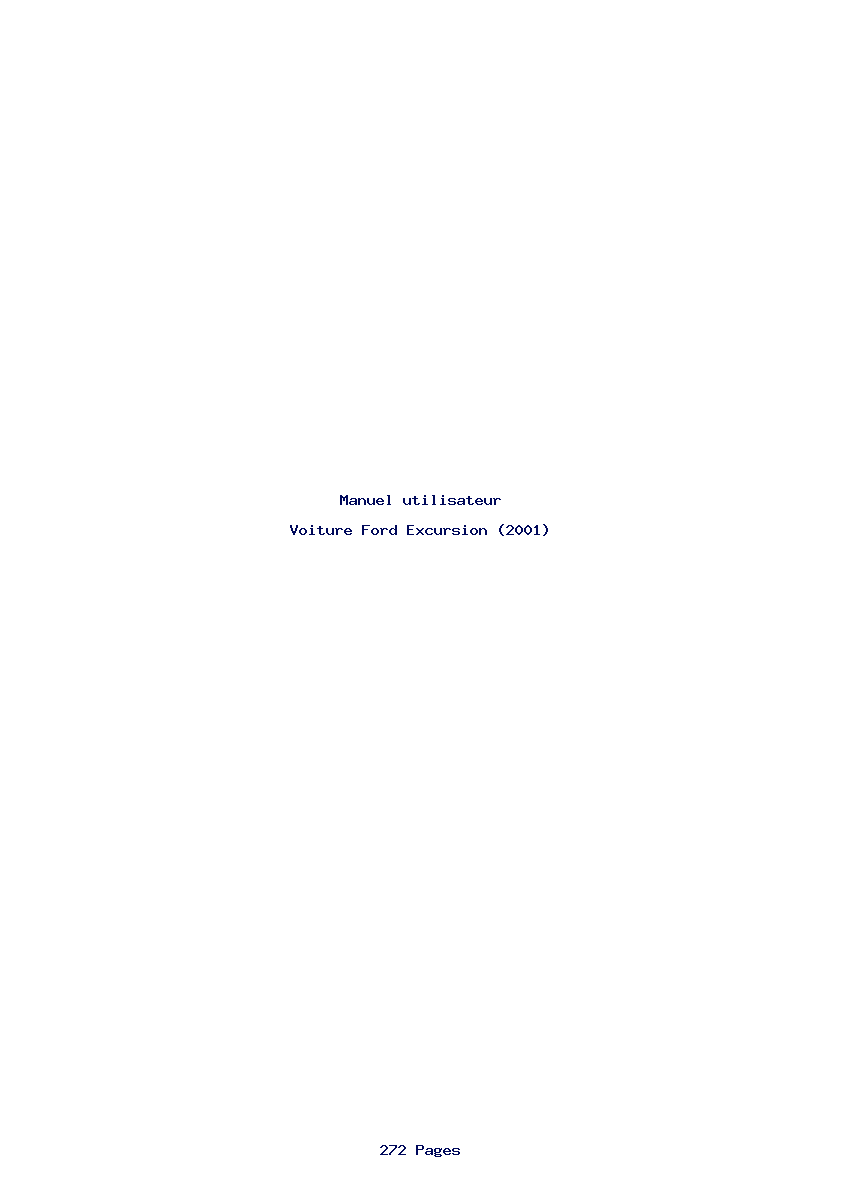 Page 1 de la notice Manuel utilisateur Ford Excursion (2001)