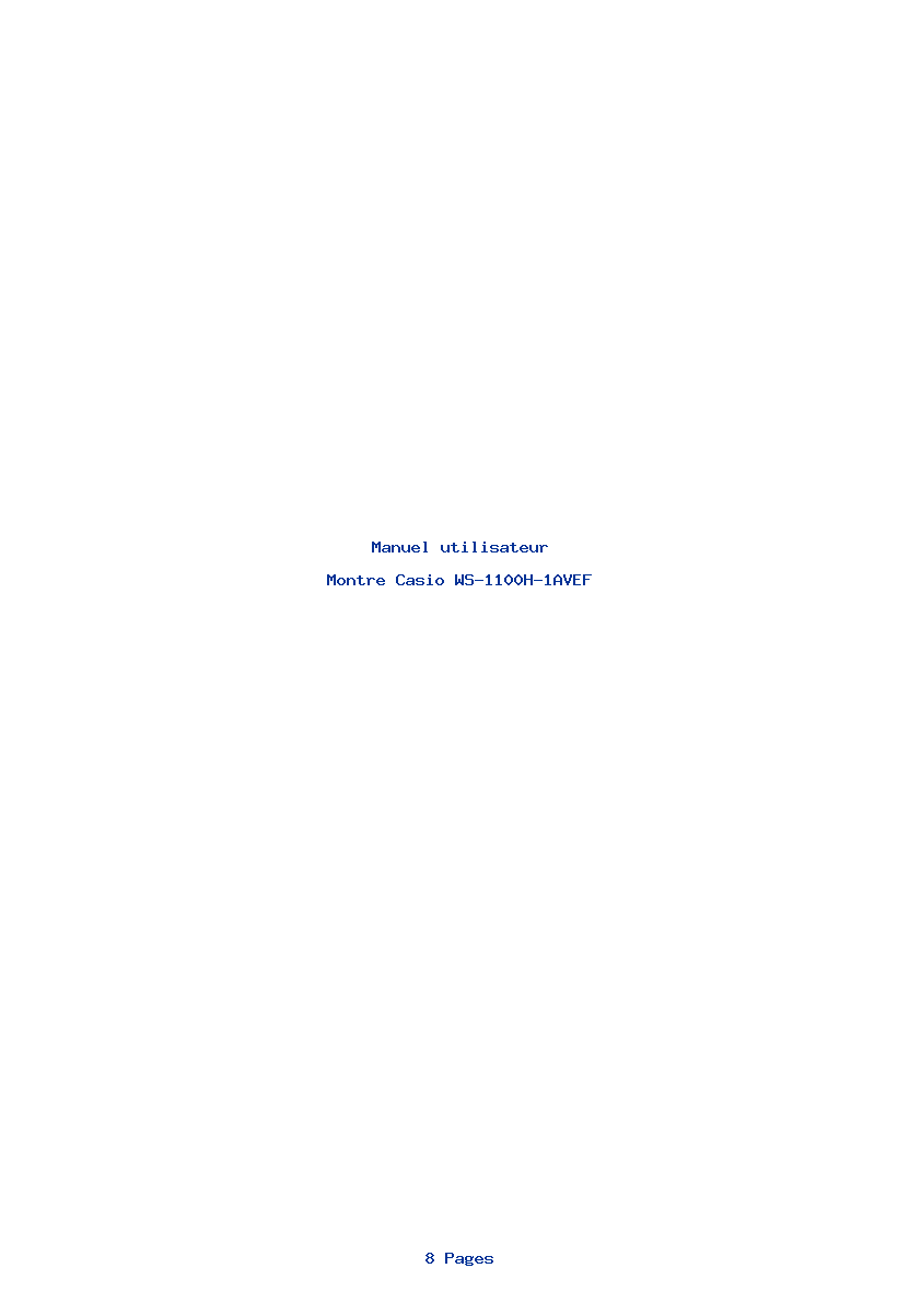 Page 1 de la notice Manuel utilisateur Casio WS-1100H-1AVEF