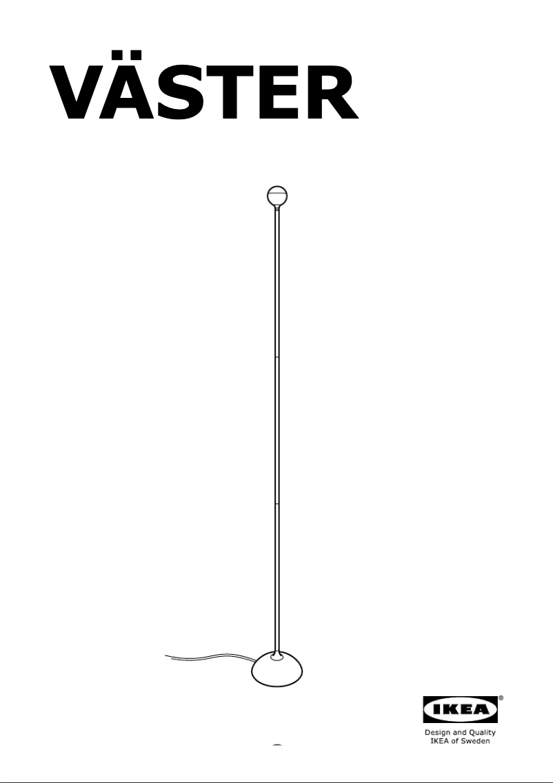 Page 1 de la notice Manuel utilisateur Ikea VASTER