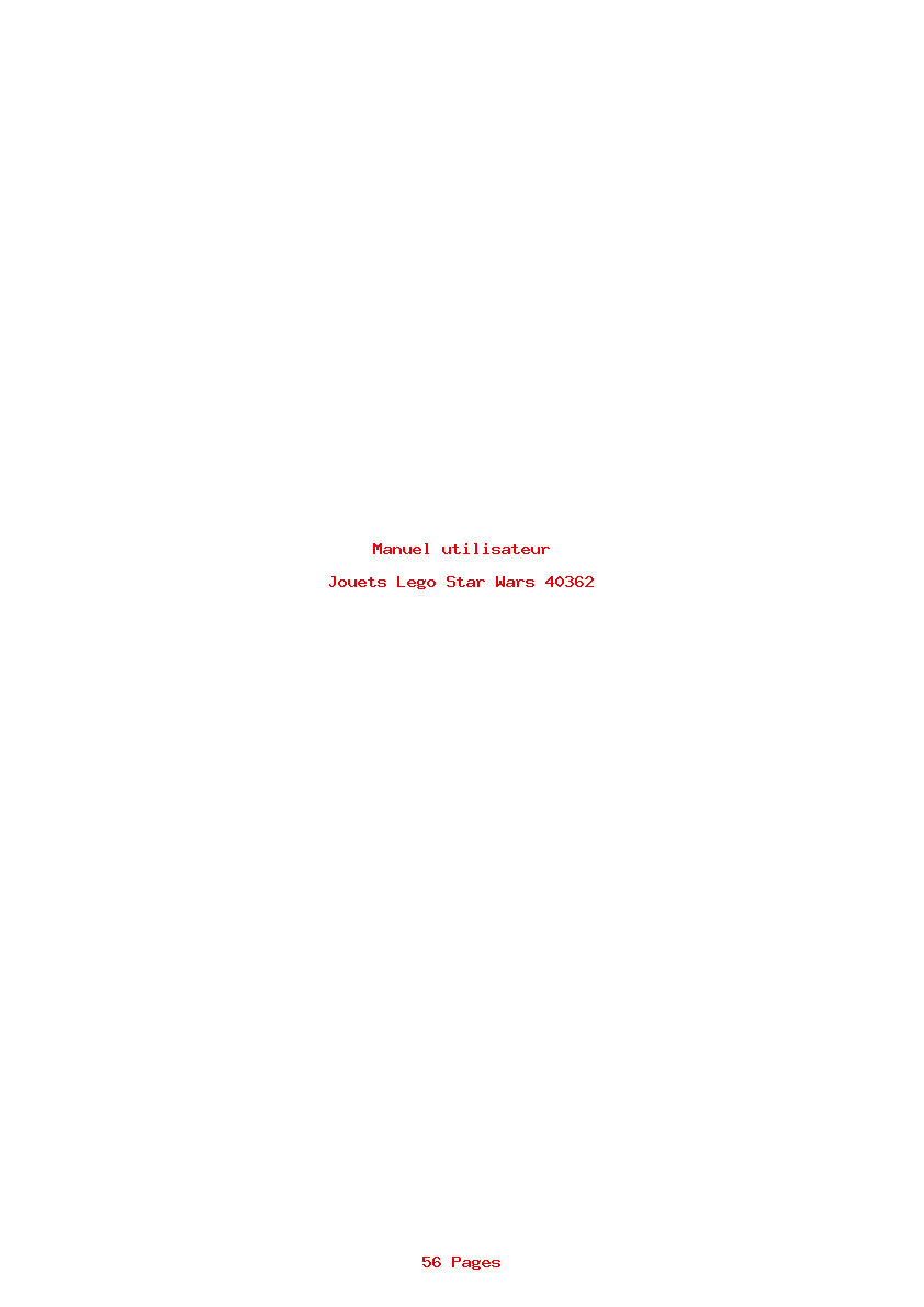 Page 1 de la notice Manuel utilisateur Lego Star Wars 40362
