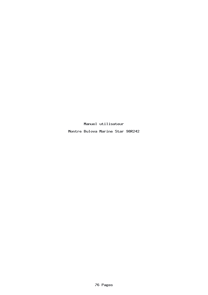 Page 1 de la notice Manuel utilisateur Bulova Marine Star 98R242