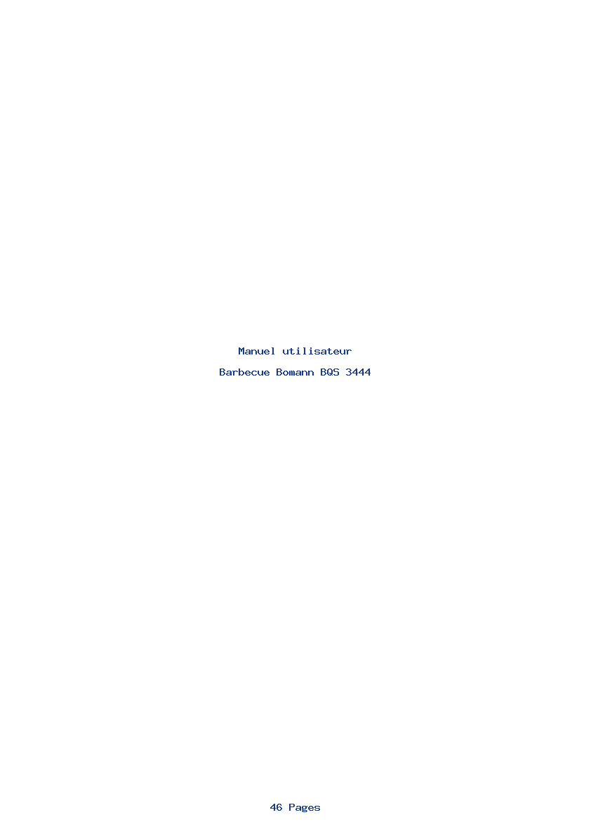 Page 1 de la notice Manuel utilisateur Bomann BQS 3444