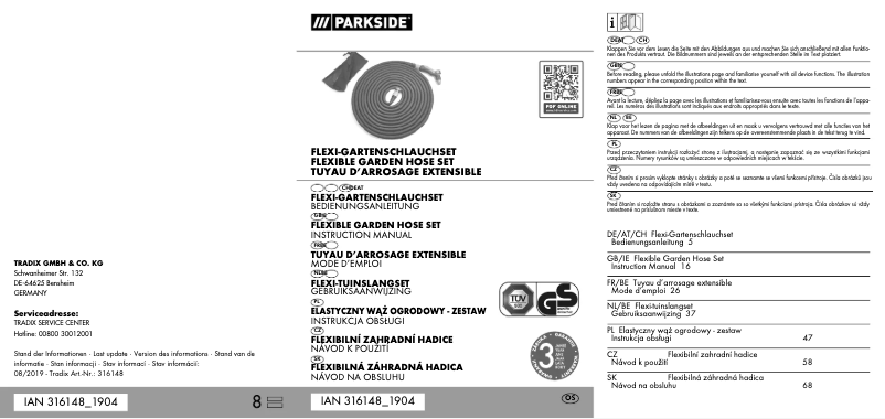 Page 1 de la notice Manuel utilisateur Parkside IAN 316148