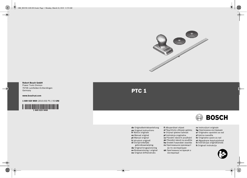 Page 1 of the manual User Manual Bosch PTC 1