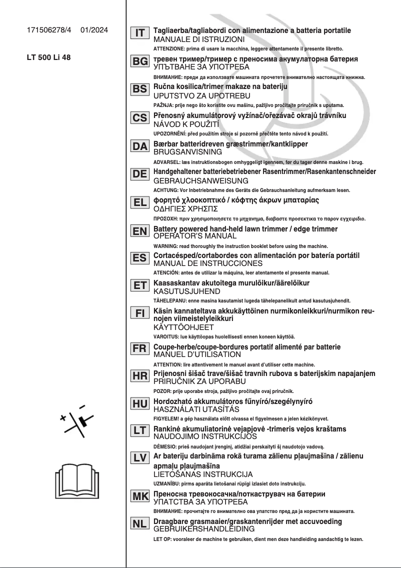 Page 1 de la notice Manuel utilisateur Stiga GT 500e