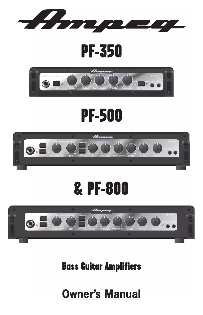 Página 1 del manual Manual de usuario Ampeg PF500