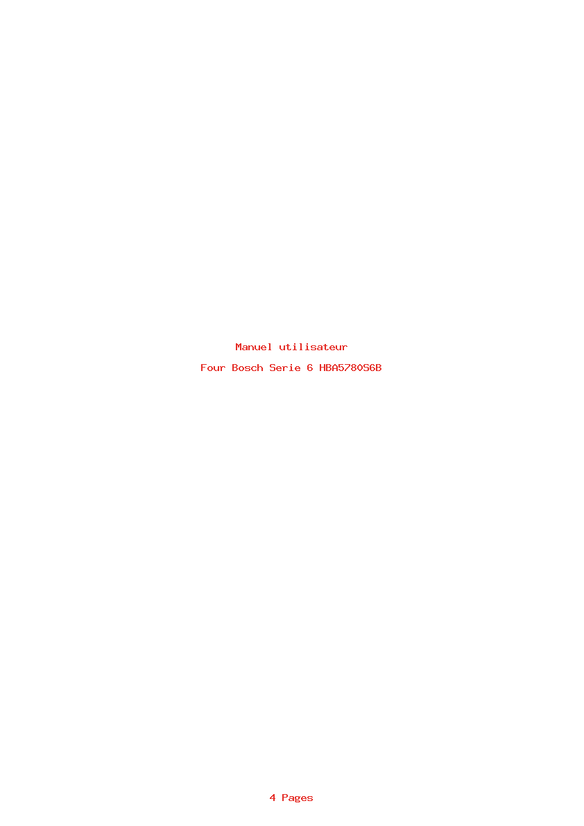 Page 1 de la notice Manuel utilisateur Bosch Serie 6 HBA5780S6B