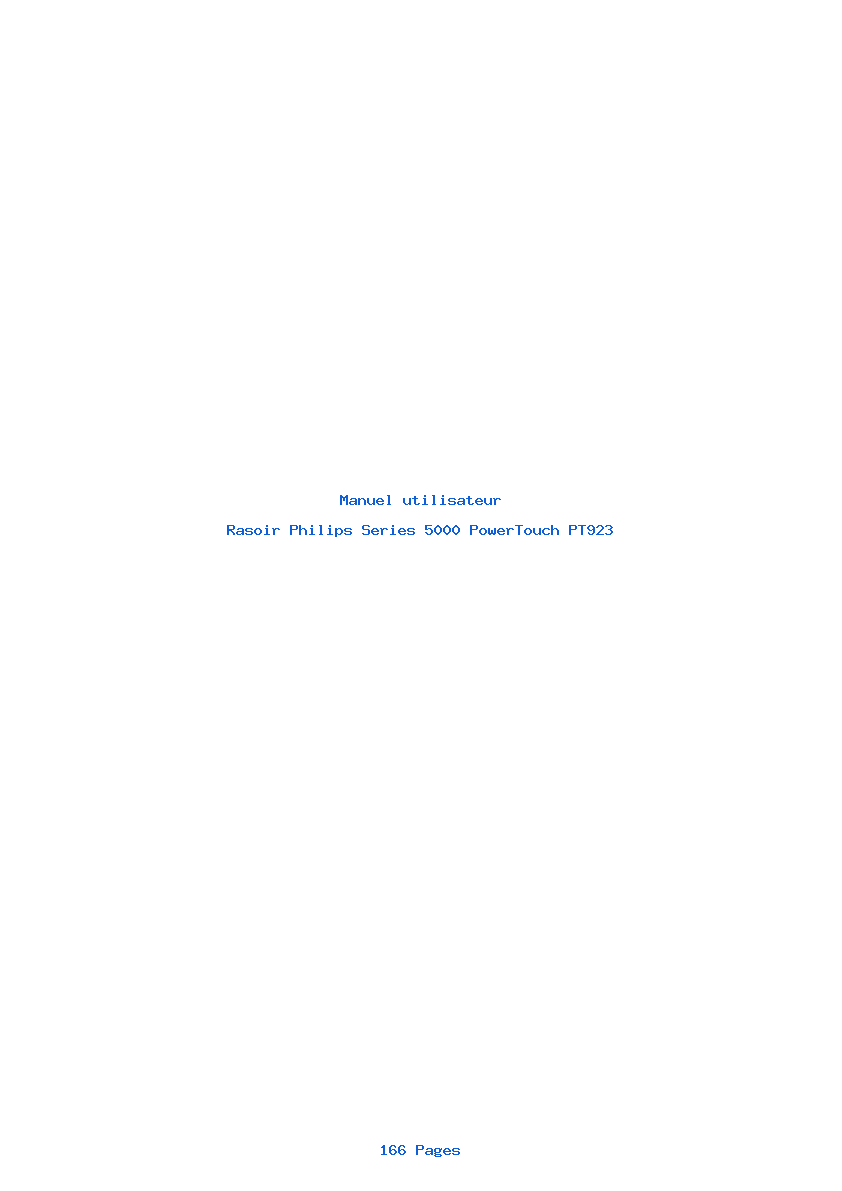 Page 1 de la notice Manuel utilisateur Philips Series 5000 PowerTouch PT923