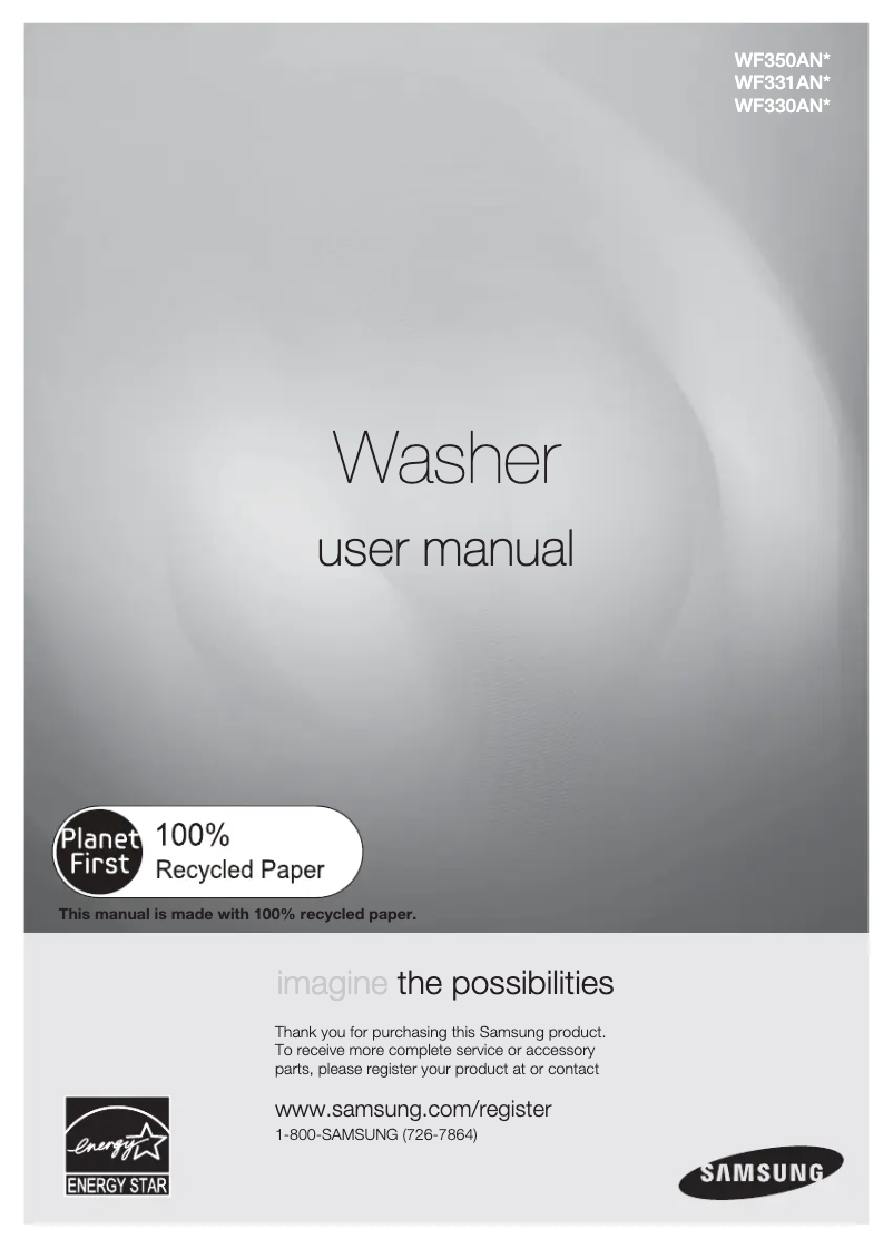 Página 1 del manual Manual de usuario Samsung WF331