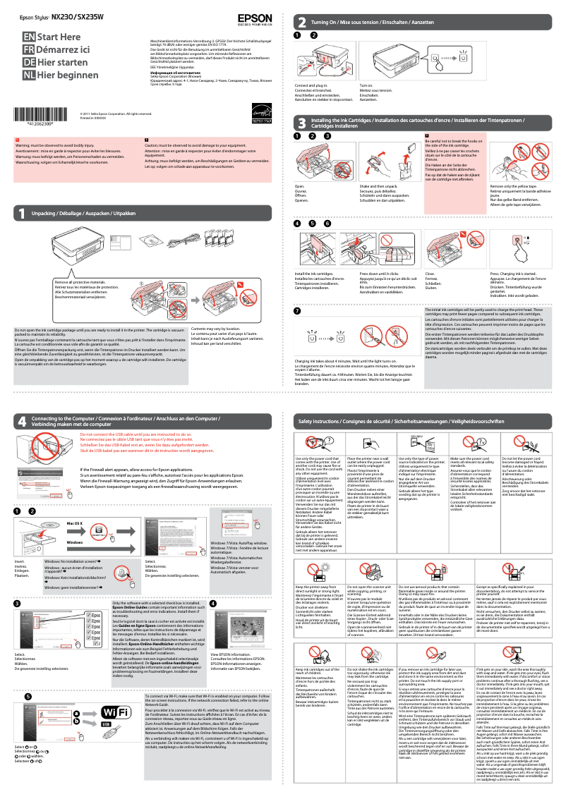 Página 1 del manual Manual de instrucciones Epson Stylus SX235W
