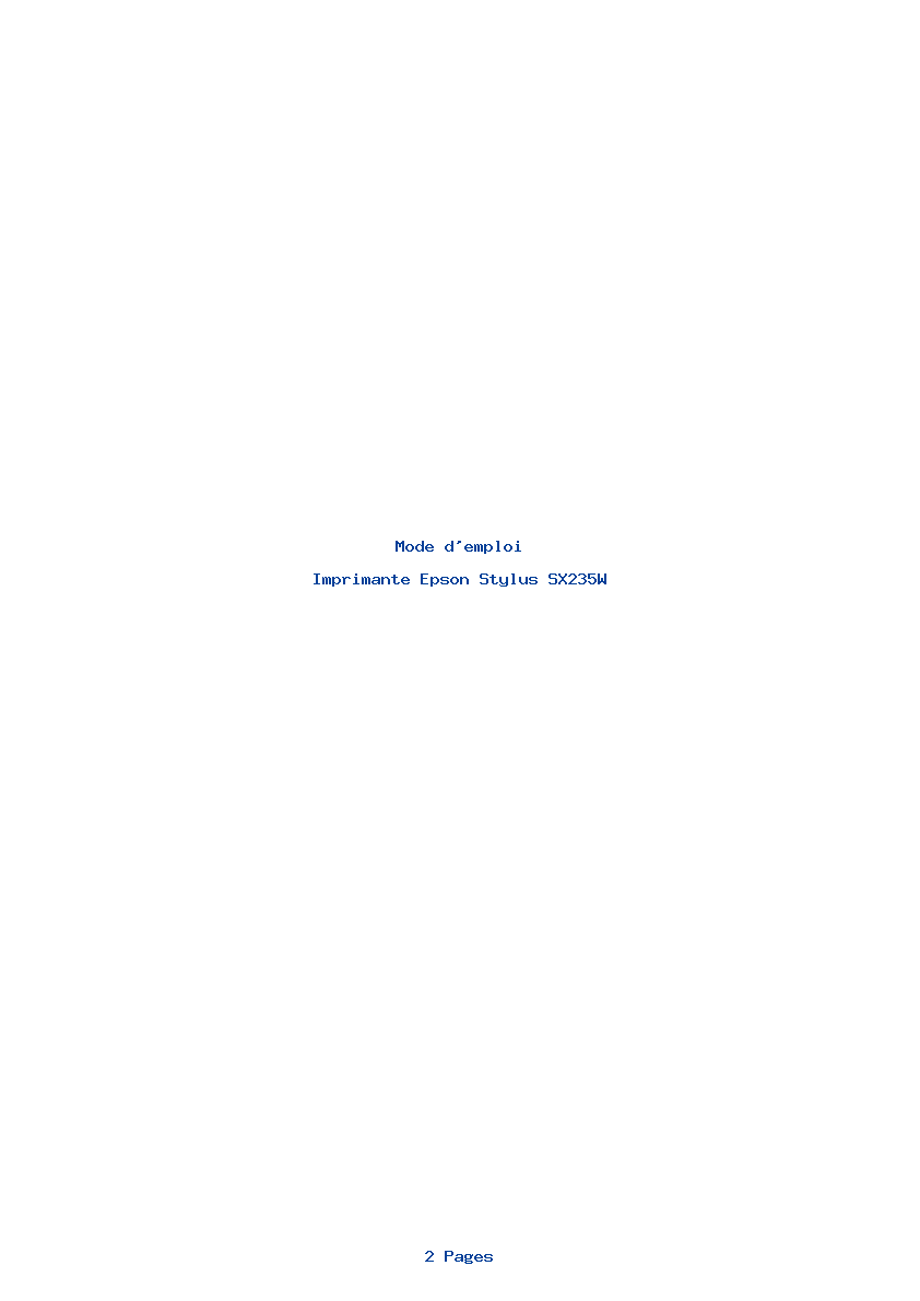 Page 1 de la notice Mode d'emploi Epson Stylus SX235W