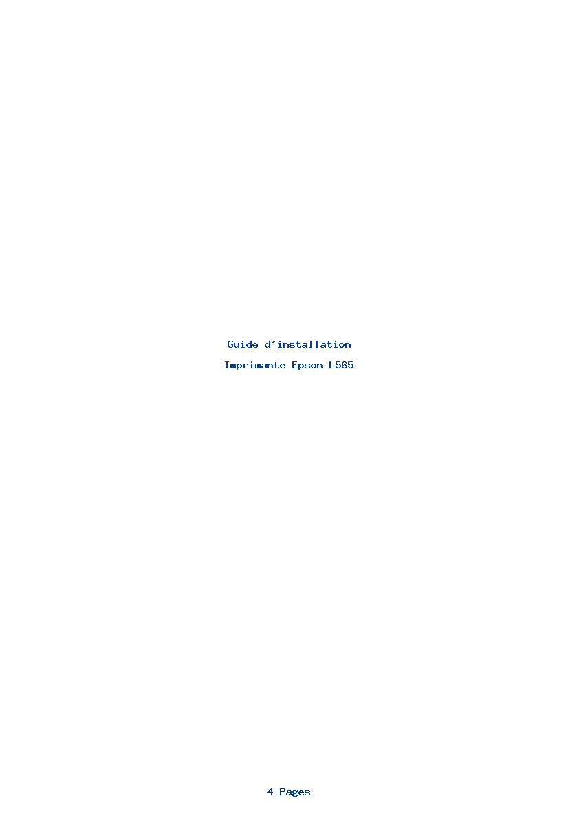 Page 1 de la notice Guide d'installation Epson L565
