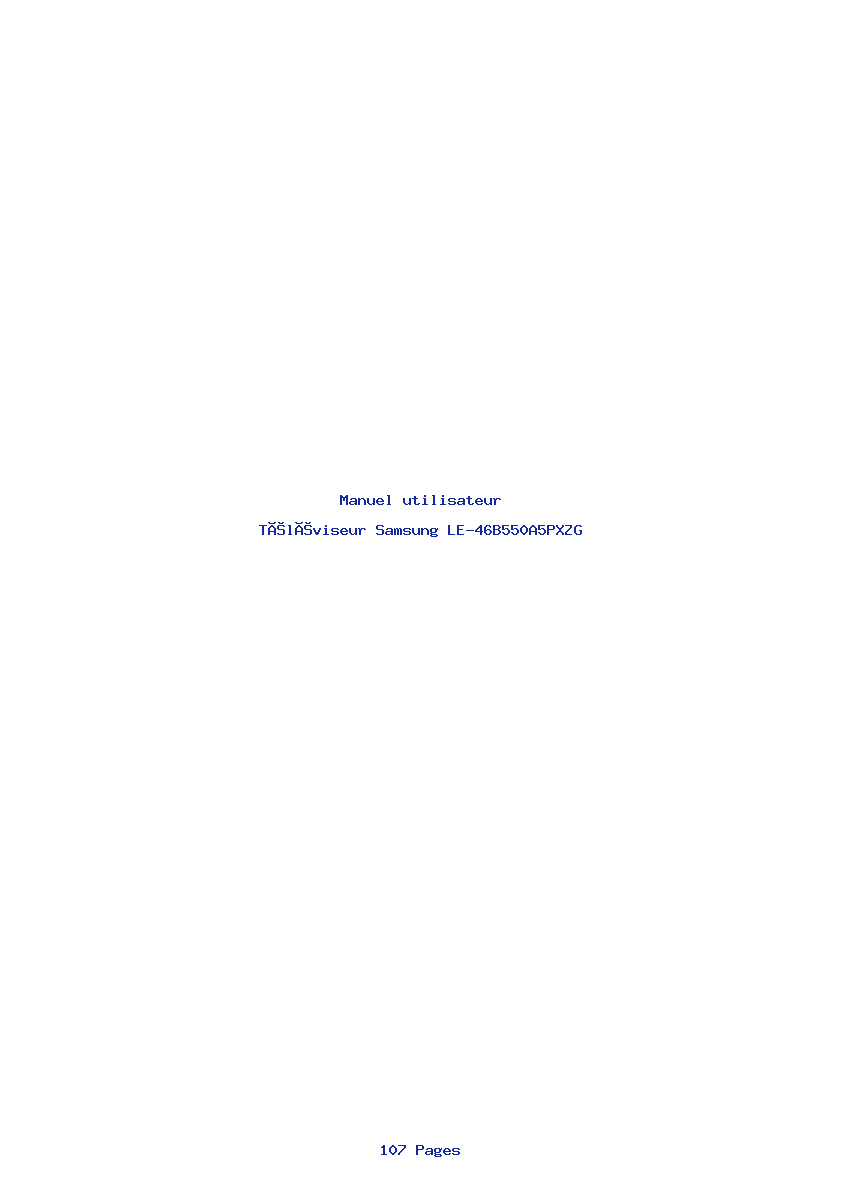 Page 1 de la notice Manuel utilisateur Samsung LE-46B550A5PXZG