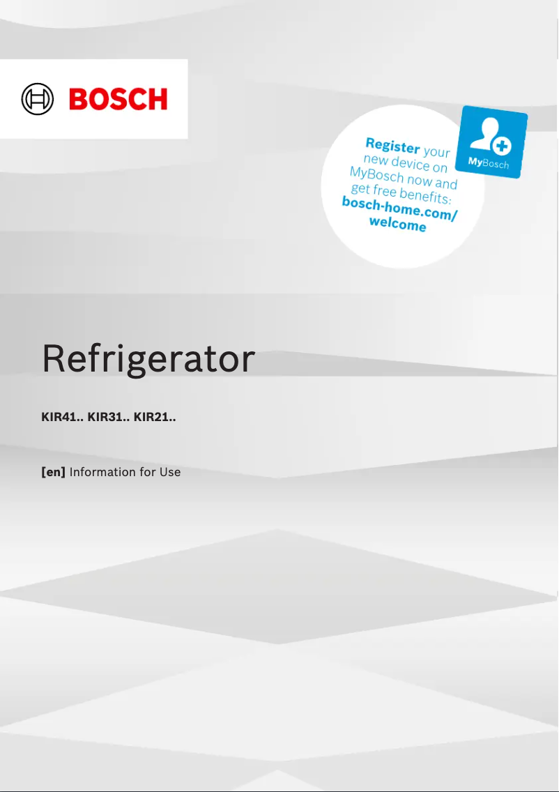 Page 1 of the manual Instruction Manual Bosch KIR41NSE0G