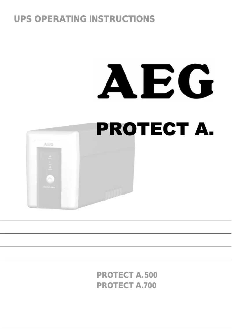 Page 1 de la notice Manuel utilisateur AEG Protect A.500