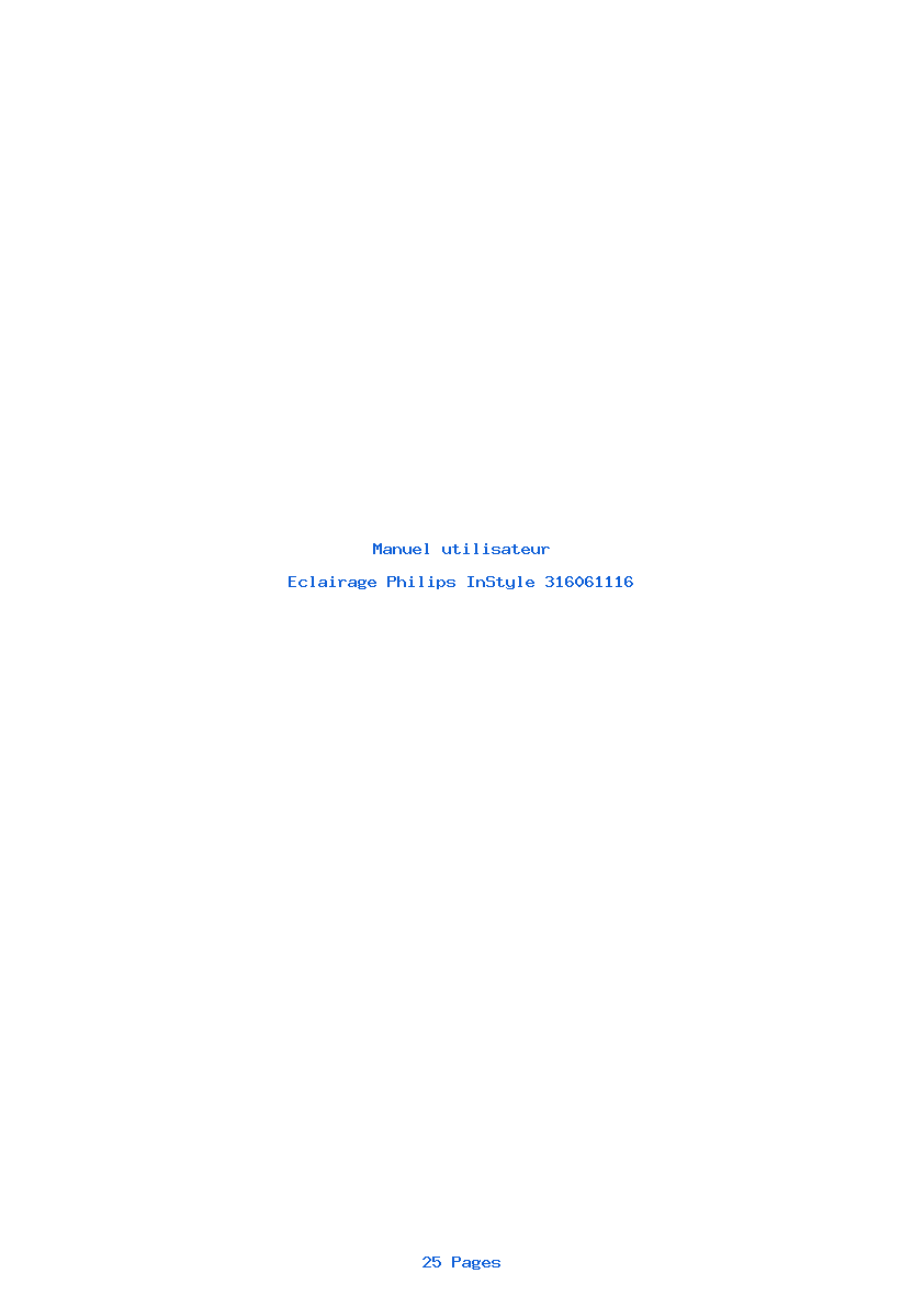 Page 1 de la notice Manuel utilisateur Philips InStyle 316061116